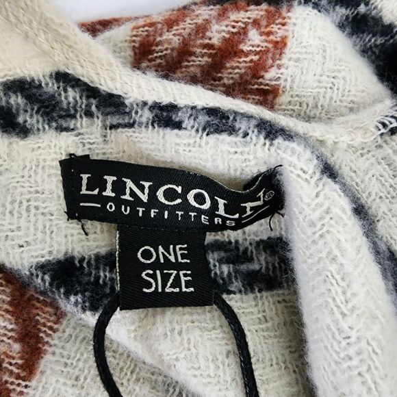 Lincoln Outfitters Women Poncho One Size Shawl Cape Plaid Scarf Finge Multicolor - Picture 11 of 13